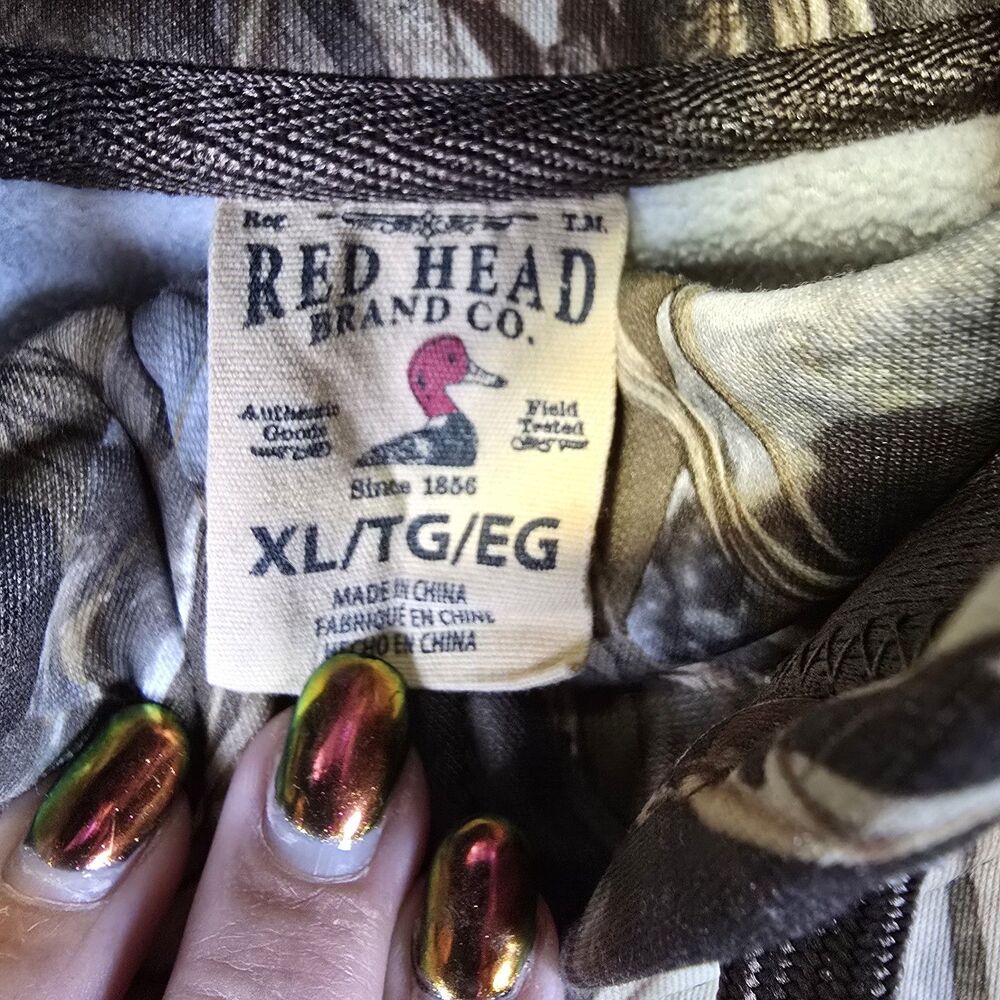 Red Head Truetimber Camo Fleece Hunting Pullover Hoodie XL Kangaroo Pouch Gorp - Picture 5 of 11